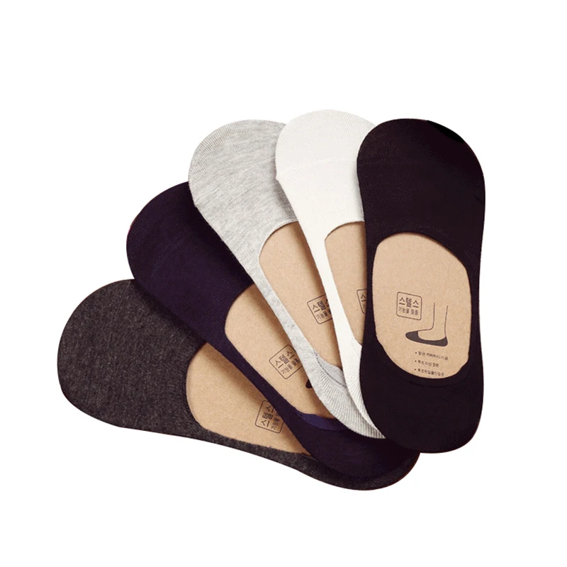 10 шт. = 5 пар новые хлопковые невидимые носки для мужчин мужские Sox силиконовые