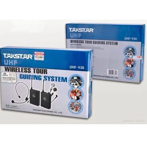 Беспроводная система туристического гида Takstar UHF 938/UHF 938 Частота 50 м Рабочий