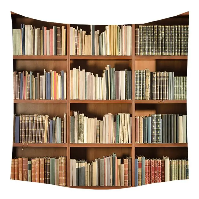 D Ретро настенная книжная полка гобелены библиотеки гобелены Настенное подвесное одеяло Пляжный Коврик для йоги художественная скатерть для спальни декор для гостиной - Цвет: D