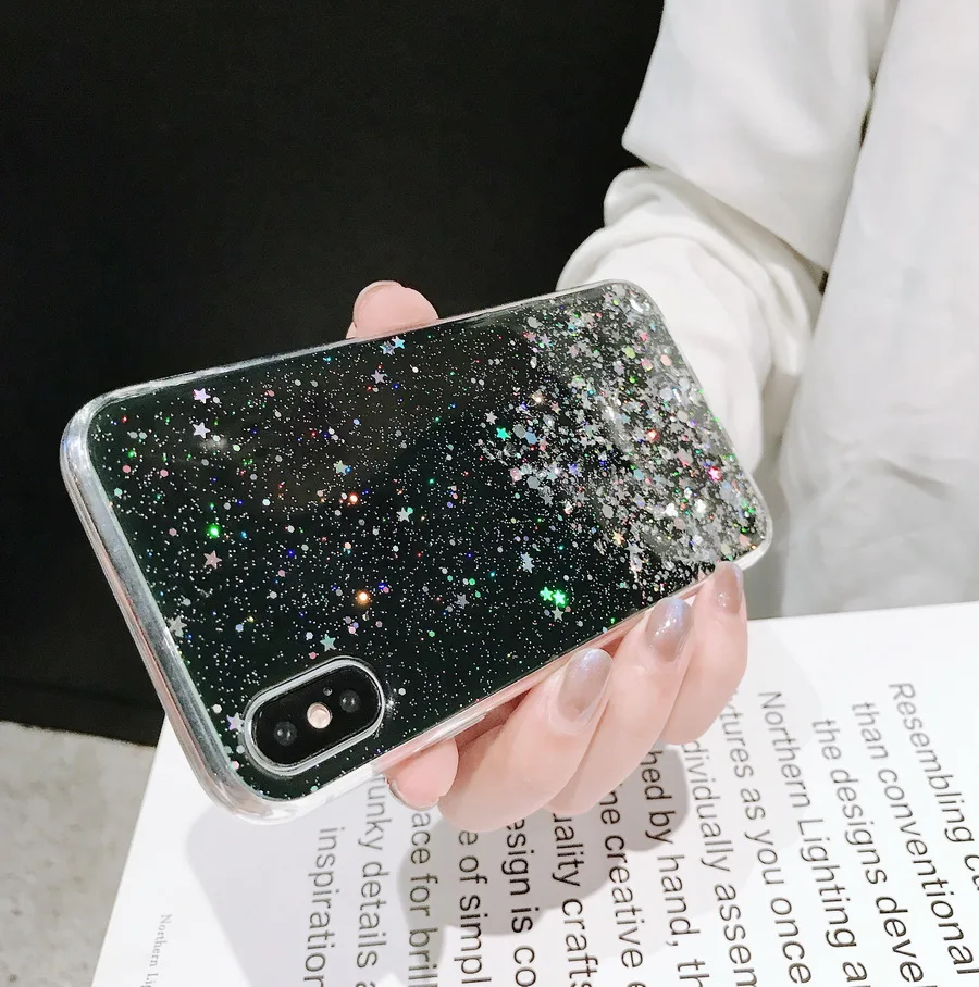 Модные блестящие Чехлы для iPhone X XS Max XR 6 6S 7 8 Plus чехол Samsung Galaxy Note 9 S8 S9 S10 |