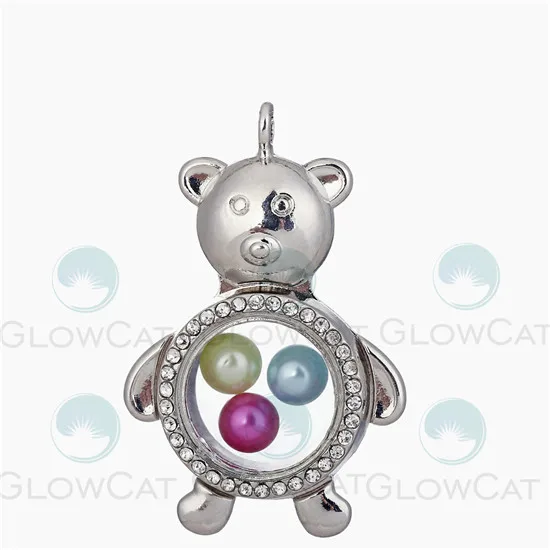 K1506 bear Плавающий живой медальон с памятью кулон подходит 8 мм бусины жемчужная клетка Стразы фото талисманы кулон со стальной цепочкой ожерелье или нет - Окраска металла: K1506 bear