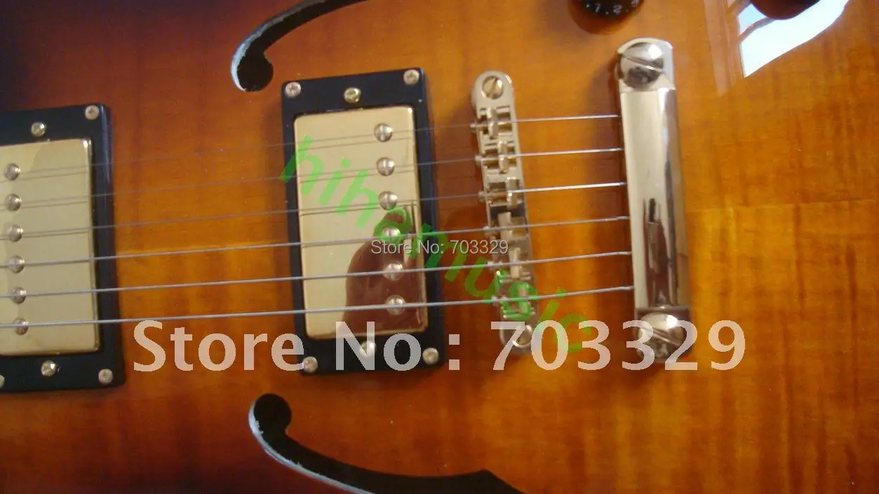 Новый custom shop Малый Джаз гитары VS Винтаж sunburst F отверстие Пламя Топ палисандр гриф