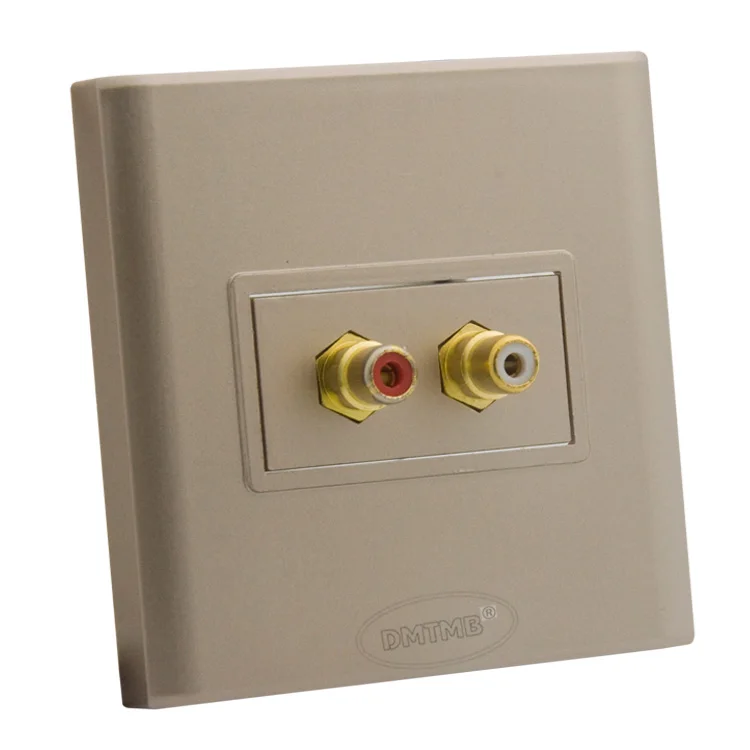 2RCA аудио Настенная пластина с золотой пластиной и обратной стороной разъем