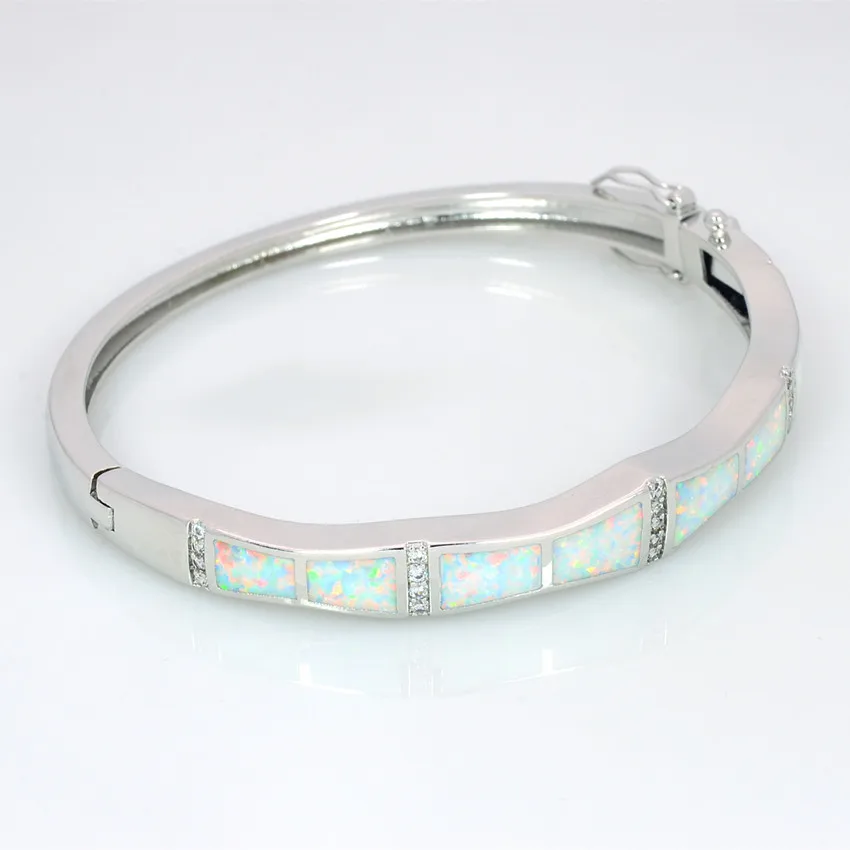 Оптовая и розничная продажа модные изящные белые браслеты с огненным опалом