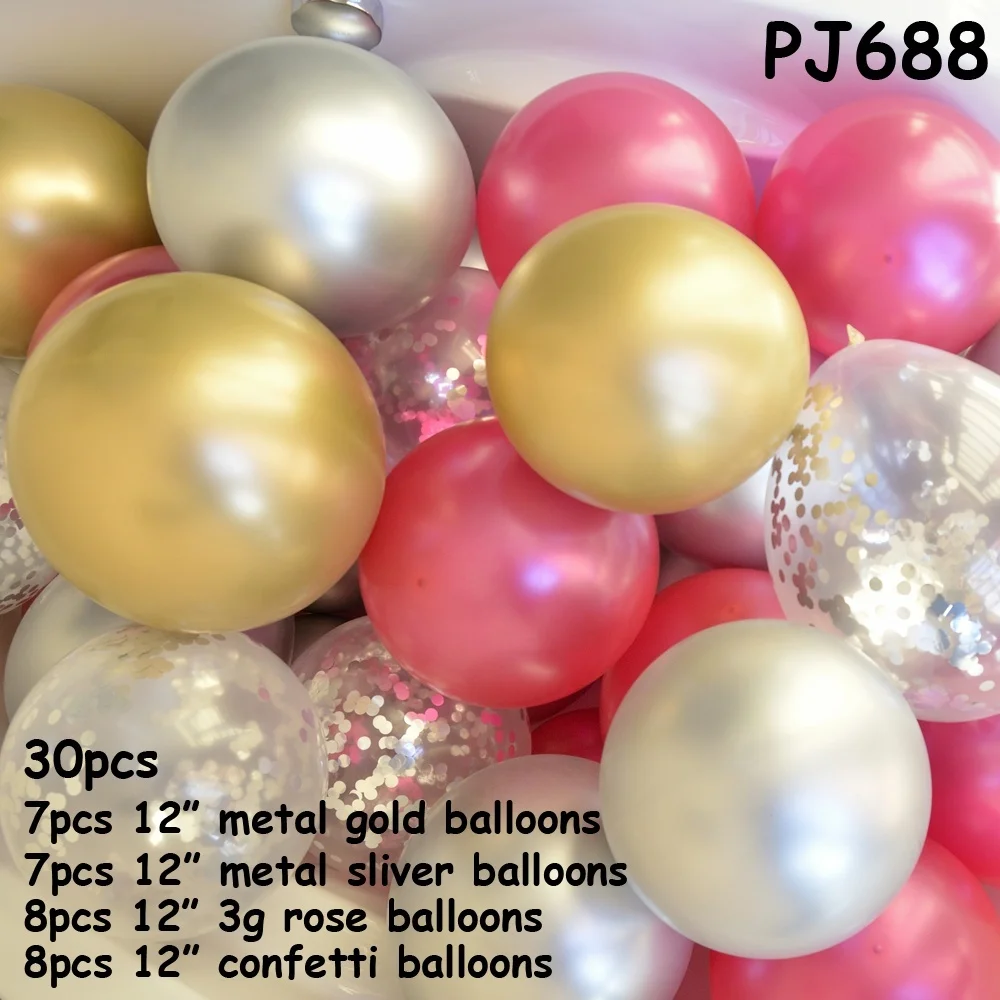 60 шт., розовое золото, металлическое конфетти, Balon, металлик, Balon, смешанный, потрясающий вид, для свадьбы, вечерние, принцесса, украшения, металлические шары