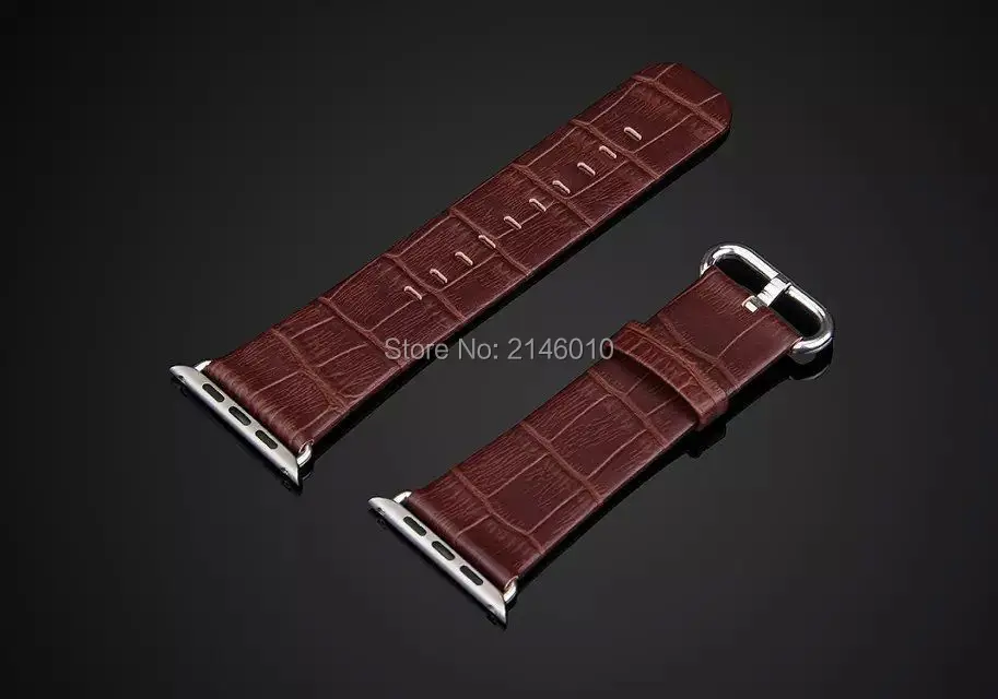 Ремешок для часов из натуральной крокодиловой кожи+ 2 x застежка для Apple Watch 42 мм аксессуары для часов