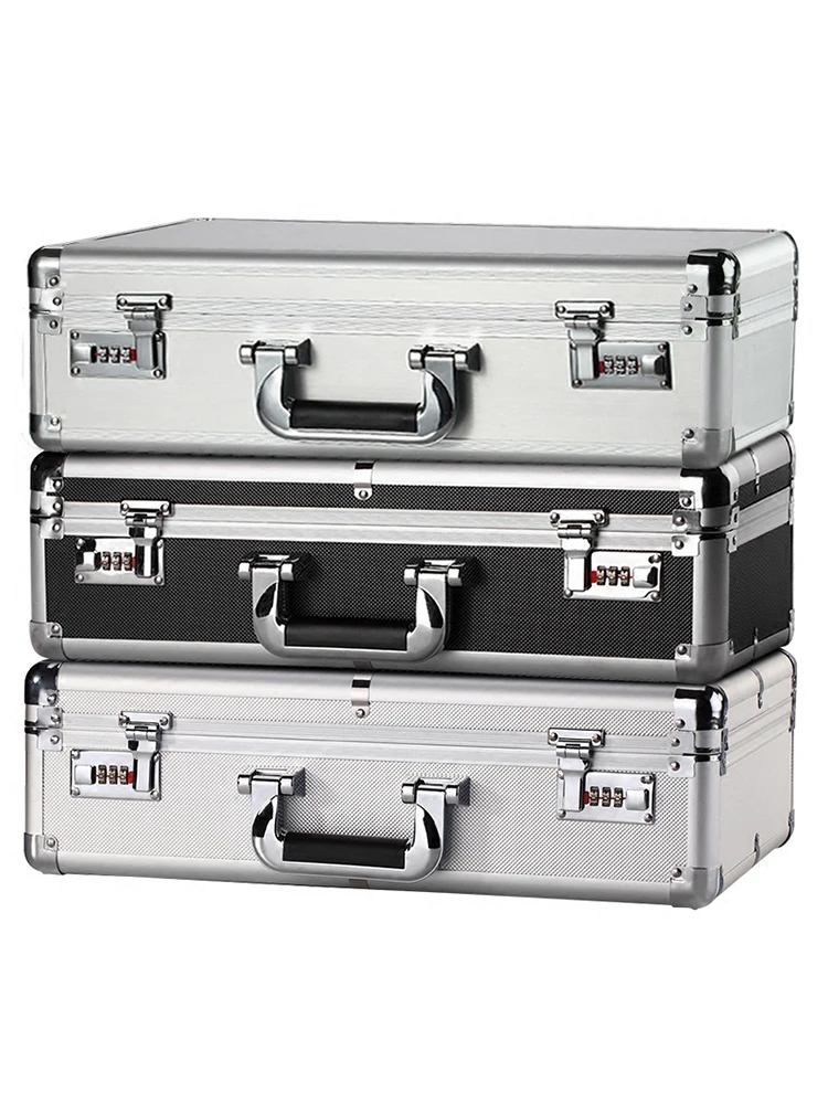 

Portable Coded Document Briefcase Financial Safety Box Storage Bag Small Medium Large Size Silver/Black/Champagne/Gold Colors