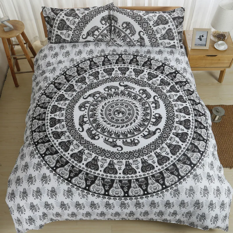 Богемный слон 3d постельное белье Бохо Свадебный пододеяльник набор 3 шт простыня