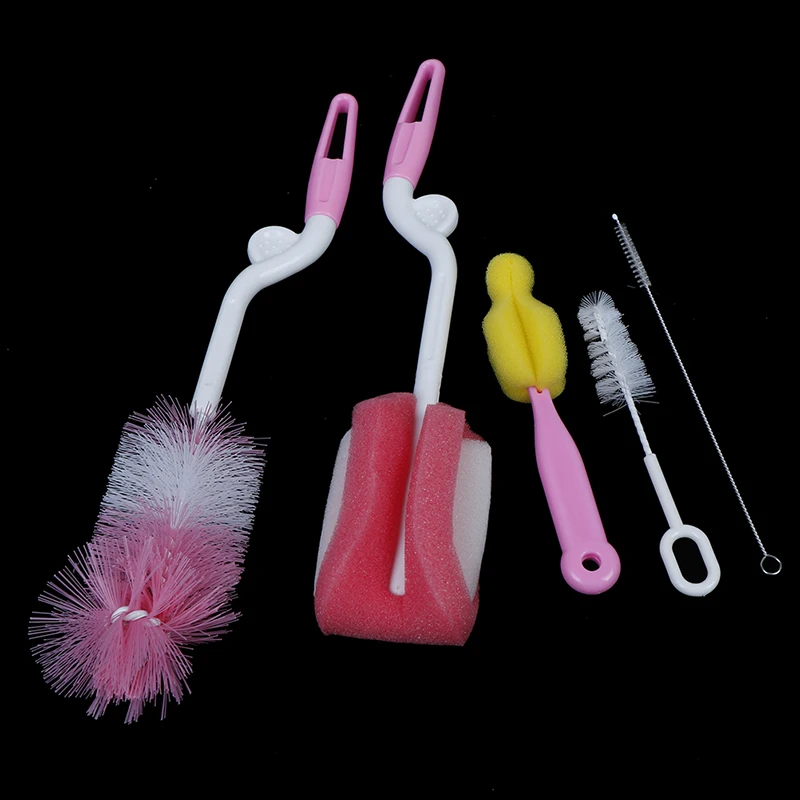 5 шт./компл. пластиковая губка Детская бутылочная щетка стеклянная чашка для