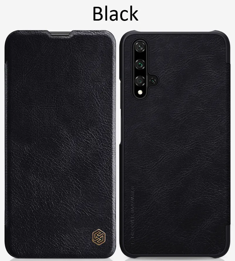 Black Кожаный флип-чехол Nillkin Qin для huawei Honor 20 Pro View 20 - Цвет: Black