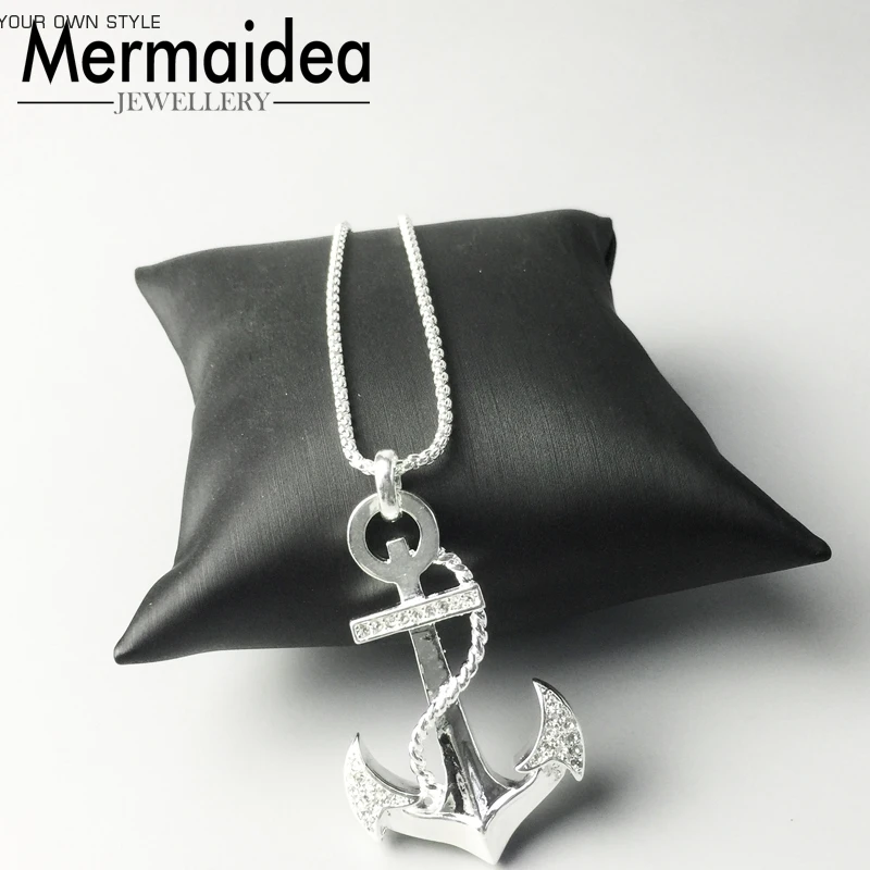 Ожерелье с подвеской фирменная Серебряная цепочка белыми якорями Hope 2020 модные
