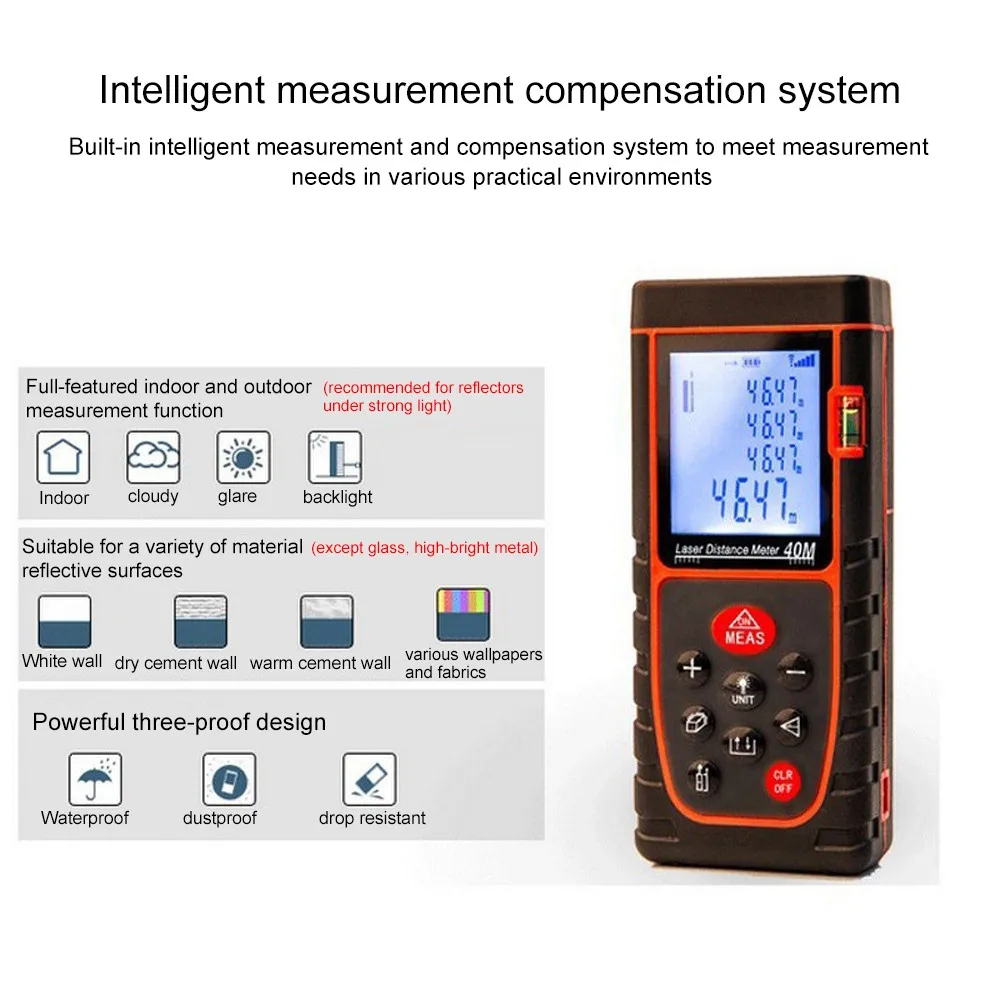 Лазерный цифровой дальномер лазерный лазерная рулетка сборка устройства toulette