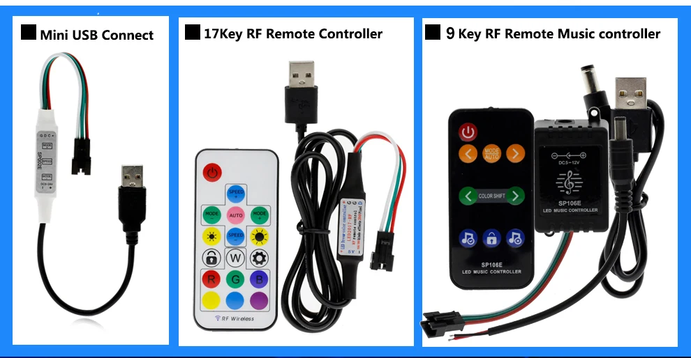 WS2811 RGB светодиодный модуль IP68 Водонепроницаемый DC5V полноцветный светодиодный пиксельный модуль световые огни 50 пикселей/штука с 17key контроллером