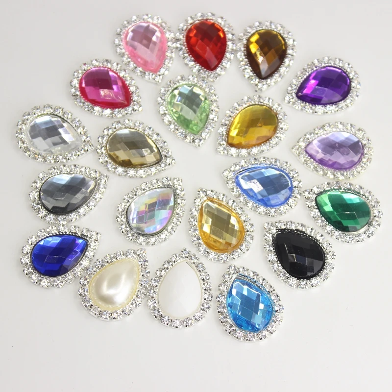 10 шт. металлические акриловые пуговицы для волос 13 х18 мм|diamond buttons|button diybuttons accessories