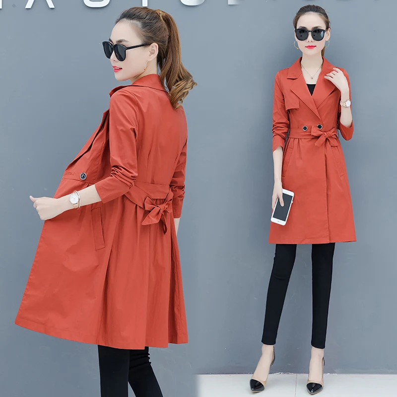 Тренч Женский длинный с длинным рукавом|Женские плащи и тренчи| |