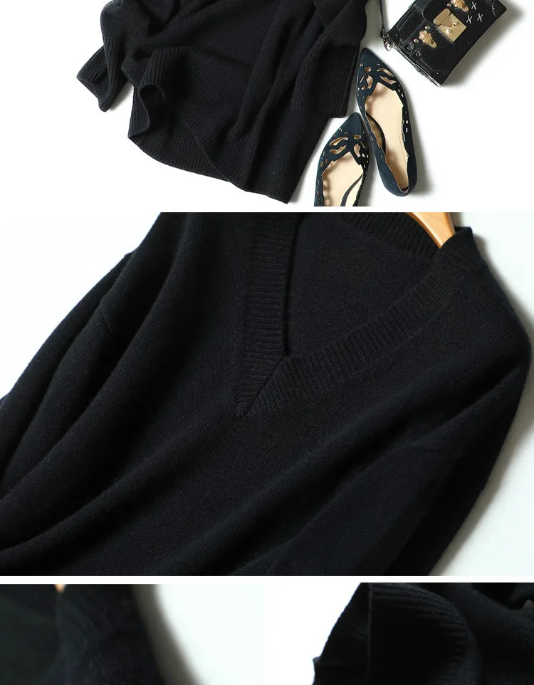 Kashana Top Fashion Girls Cashmere Dress Woman Winter Knitted Dress Fashion Deep V-neck Thick Ladies Dress Free Shipping