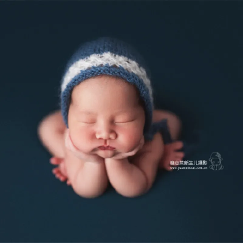 Розовая Спящая шапка шапочка для новорожденных девочек вязаная Ночная реквизит