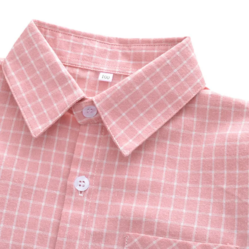 Новые детские рубашки для мальчиков модная классическая Повседневная клетчатая