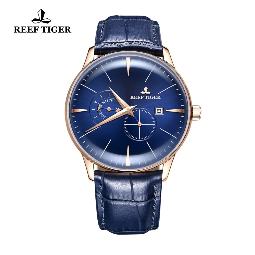 Часы мужские наручные Reef Tiger/RT брендовые Роскошные модные водонепроницаемые