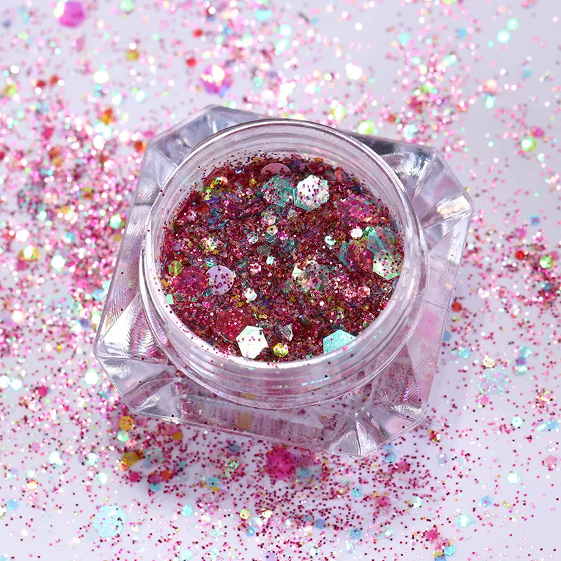 1 коробка г цветные блестки для ногтей многоразовый ромб шестиугольник радужные