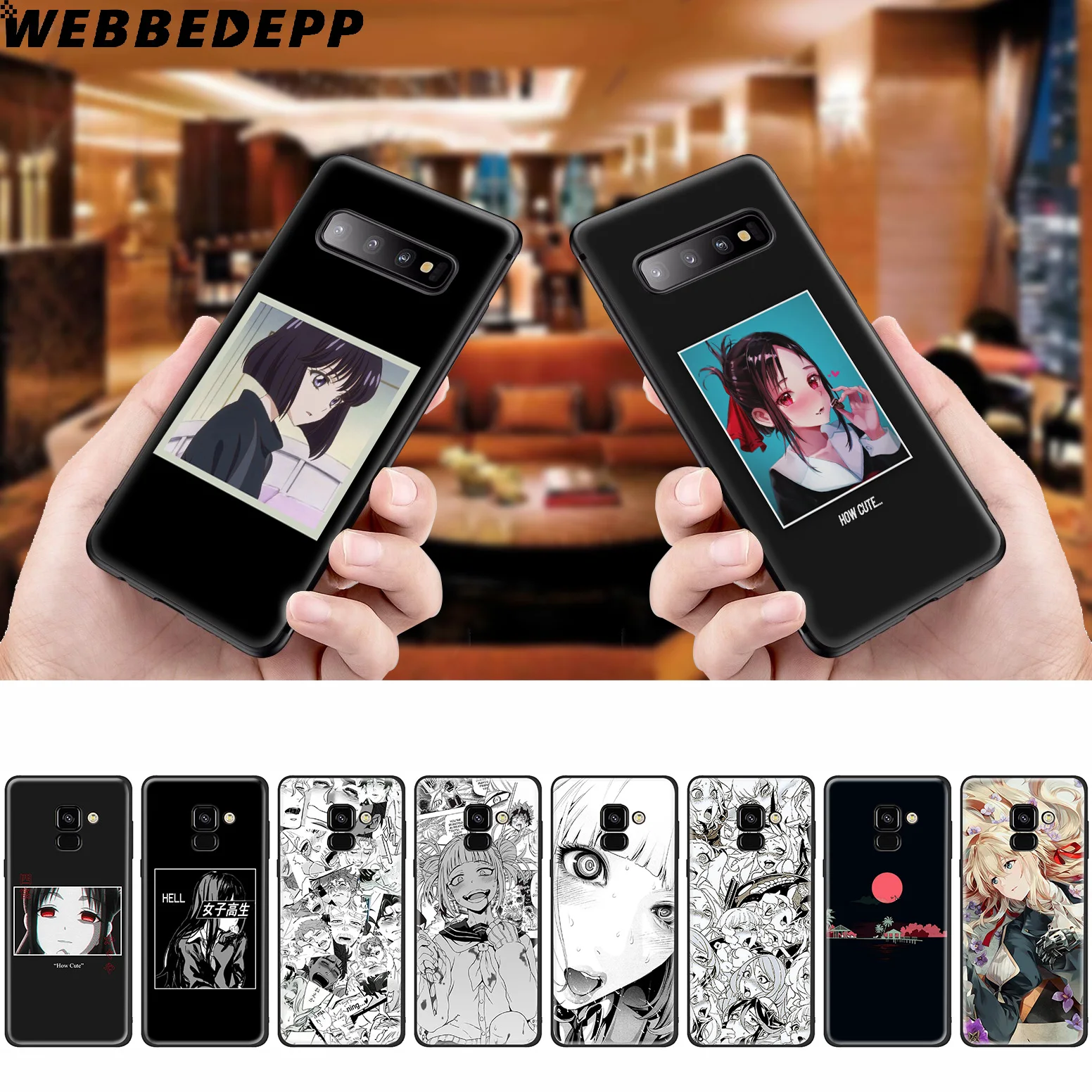 WEBBEDEPP аниме девушка милые лица Силиконовый чехол для Samsung Galaxy A3 A5 A6 A7 A8 A9 A10 A20 A30 A40 A50