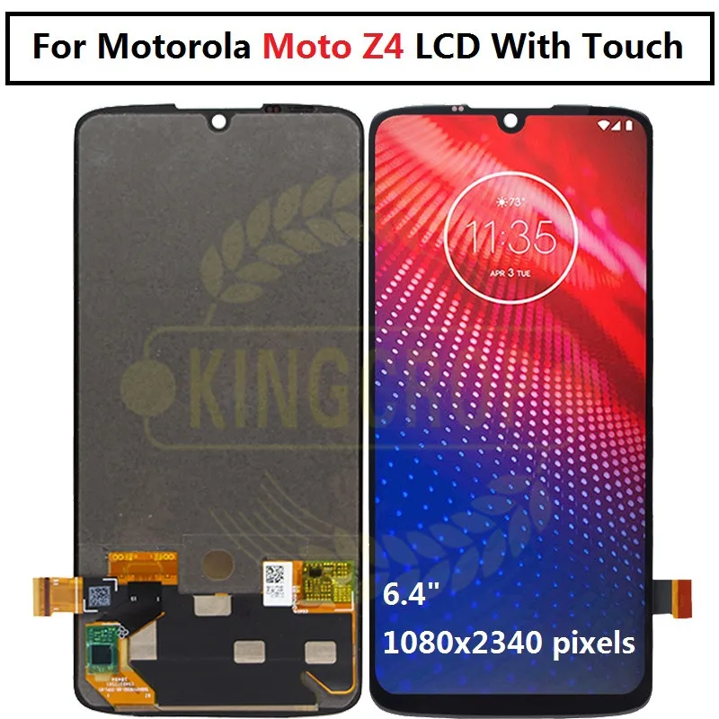 Экран протестирован для Motorola Moto Z4 ЖК-дисплей кодирующий преобразователь сенсорного экрана в сборе Замена экрана для Moto Z4 ЖК-дисплей