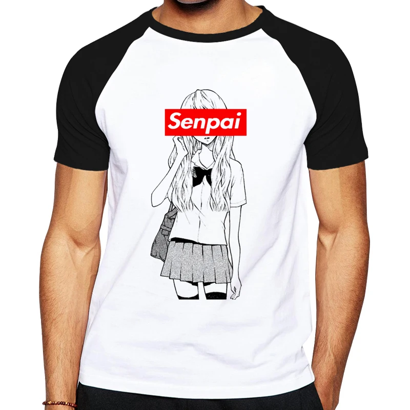 Мужская футболка Senpai аниме сексуальная девушка Nerdy с принтом для мальчика летняя