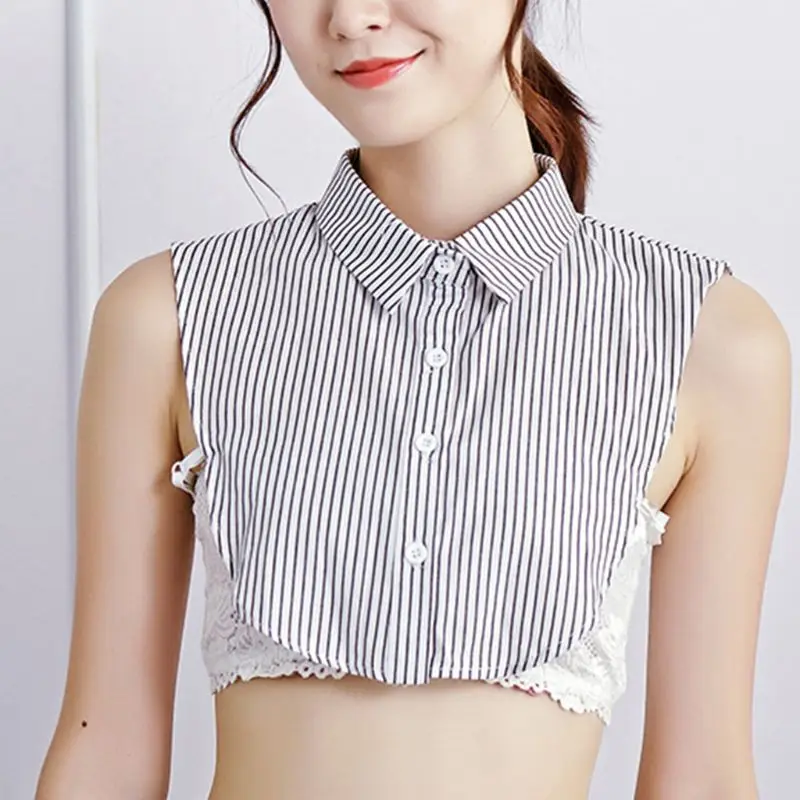 Съемный воротник в Вертикальную Полоску для женщин/мужчин винтажное ожерелье