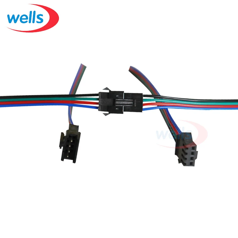 100 шт. 4 контактный разъем JST штекер гнездо кабель провод WS2801 LPD8806 RGB светодиодная