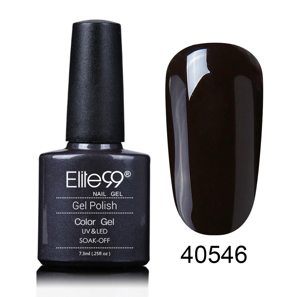 40546 Dark Sienna Elite99 7,3 мл стойкий цветной гель для лака для ногтей, отмачиваемый УФ-грунтовка для ногтей, Гель-лак для ногтей, лак для ногтей, нужен для отверждения лампы - Цвет: 40546 Dark Sienna