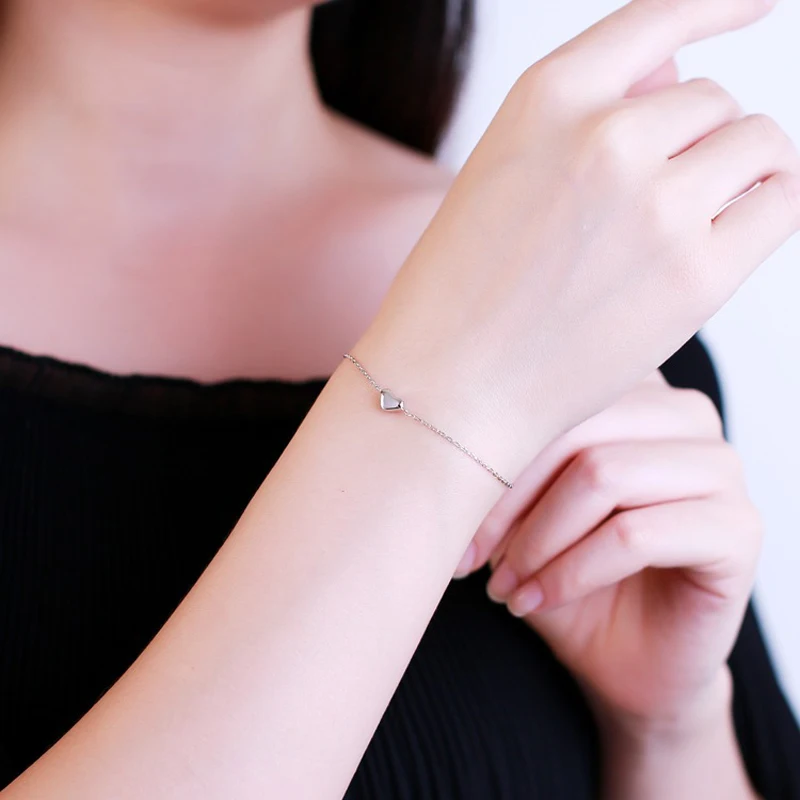 

La Monada Minimalist Heart Bracelets For Women Silver 925 Sterling Jewelry Fine 925 Sterling Silver Women's Bracelet Female