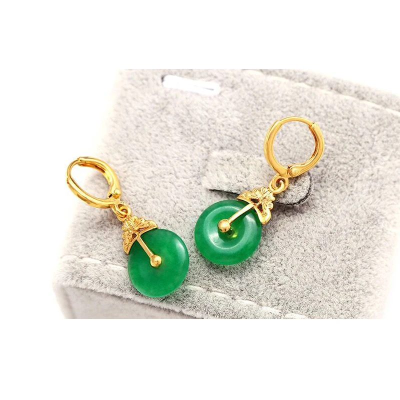 Классические женские серьги MGFam круглые зеленого цвета высокое качество Чистый