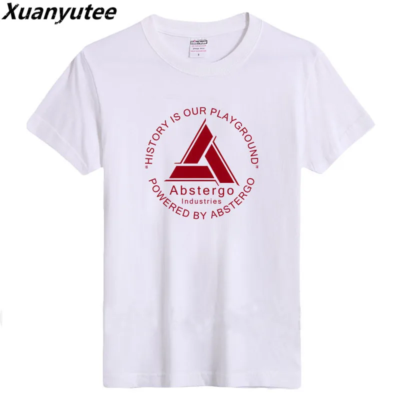 Xuanyutee Новое поступление футболка мужская с принтом Abstergo Industries летняя круглым