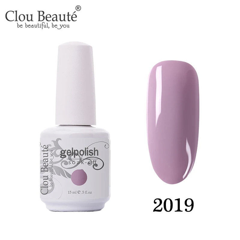 2019 Clou Beaute, розовый, телесный цвет, чистый Гель-лак, цветной Гибридный Гель-лак, набор для маникюра, полуперманентный Гель-лак Vernis - Цвет: 2019