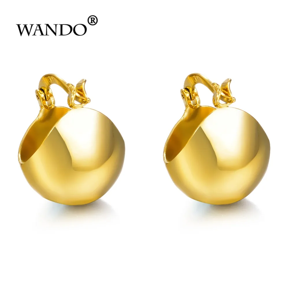 WANDO эфиопские глянцевые серьги для девочек золотого цвета круглые модные