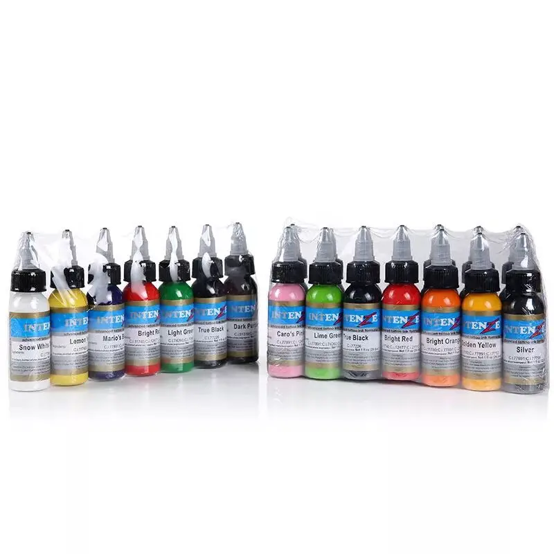 Пигмент татуаж цвет чернил татуировки комплект 14 видов цветов micropigment макияж