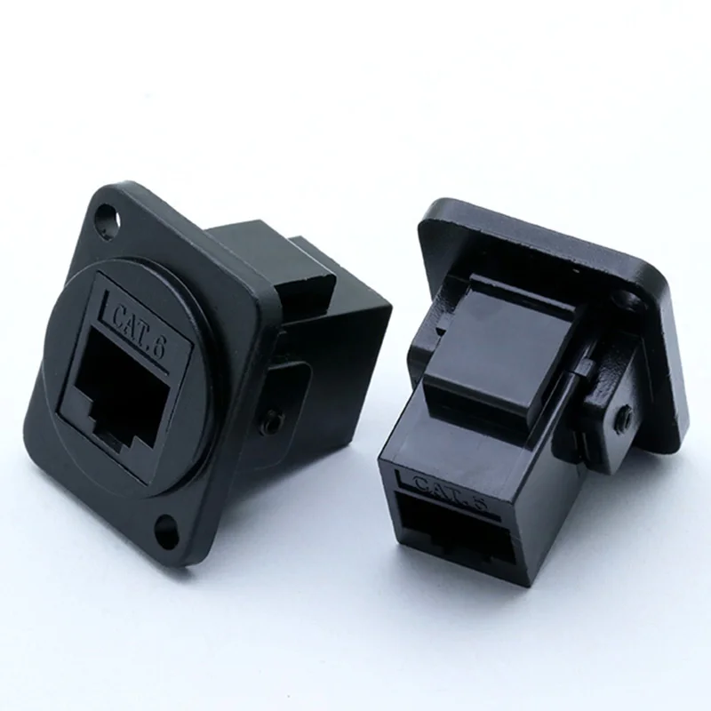 1 шт. RJ45 разъем, CAT.6, D Тип, металлический материал, Панель Крепления шасси, RJ45 гнездо