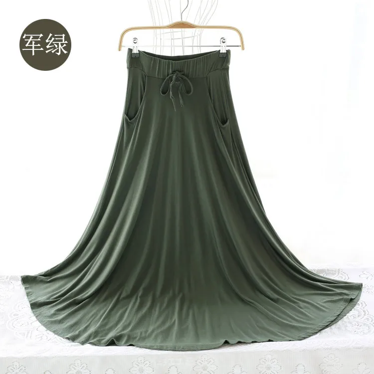Весенне летние женские длинные облегающие однотонные юбки макси из модала с