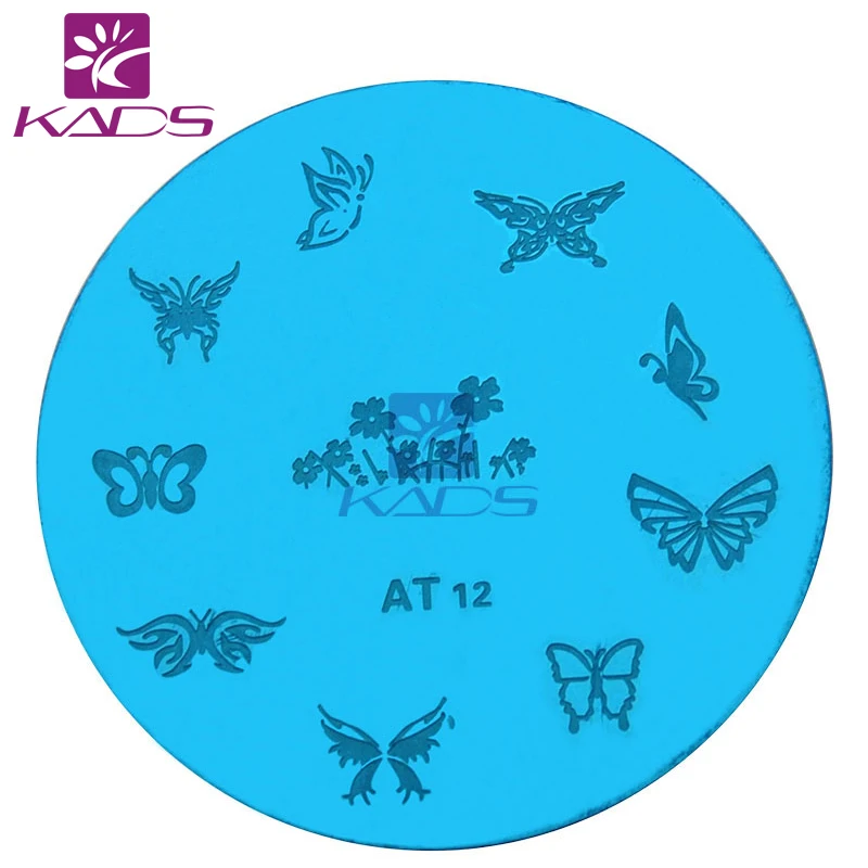 KADS AT012 Бабочка Искусства Ногтя Штамповка Плиты DIY Nail Art Шаблоны Наклейки Stamp