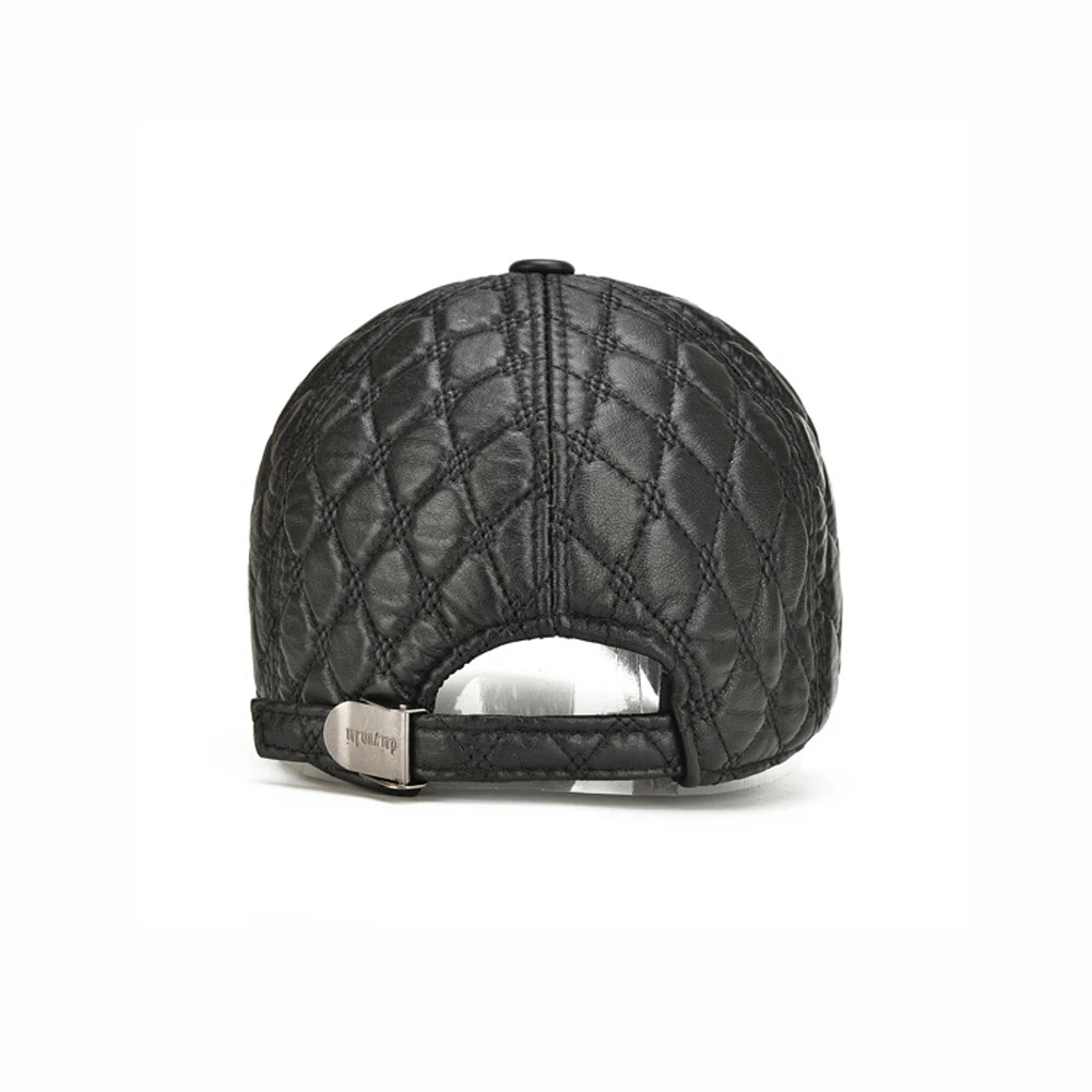 Мужская качественная бейсболка из натуральной кожи брендовая Повседневная