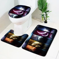 the 3 sets bathroom carpet mat and toilet seat cover with starry sky 5080cm wc non slip mat and toilet seat cover bath mat