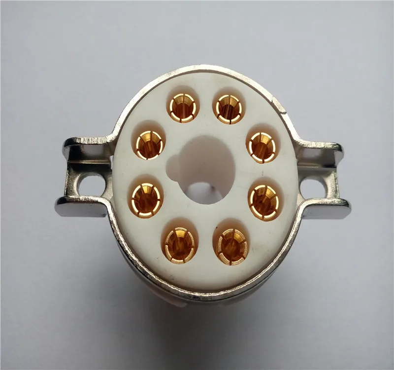 Керамическая Трубная розетка для сидений 1 шт. золотистая с 8 контактами KT66 KT88 EL34