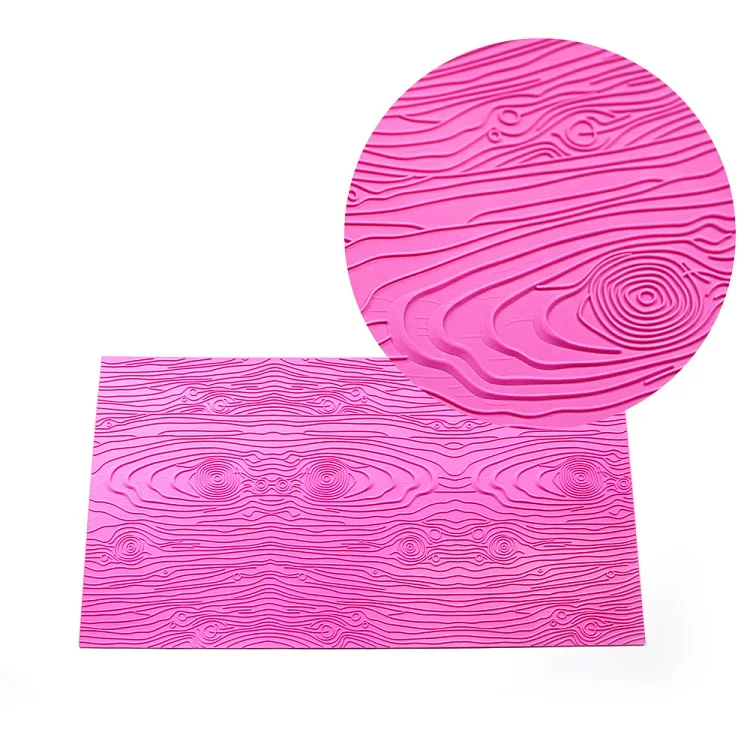 rosyred 440x240mm 3D Tree Bark Cake Lace Mat Silicone Lace Mold Baking Border Rind Fondant Mold To Decorate Cakes Lace DIY Baking Tools - Цвет: rosyred