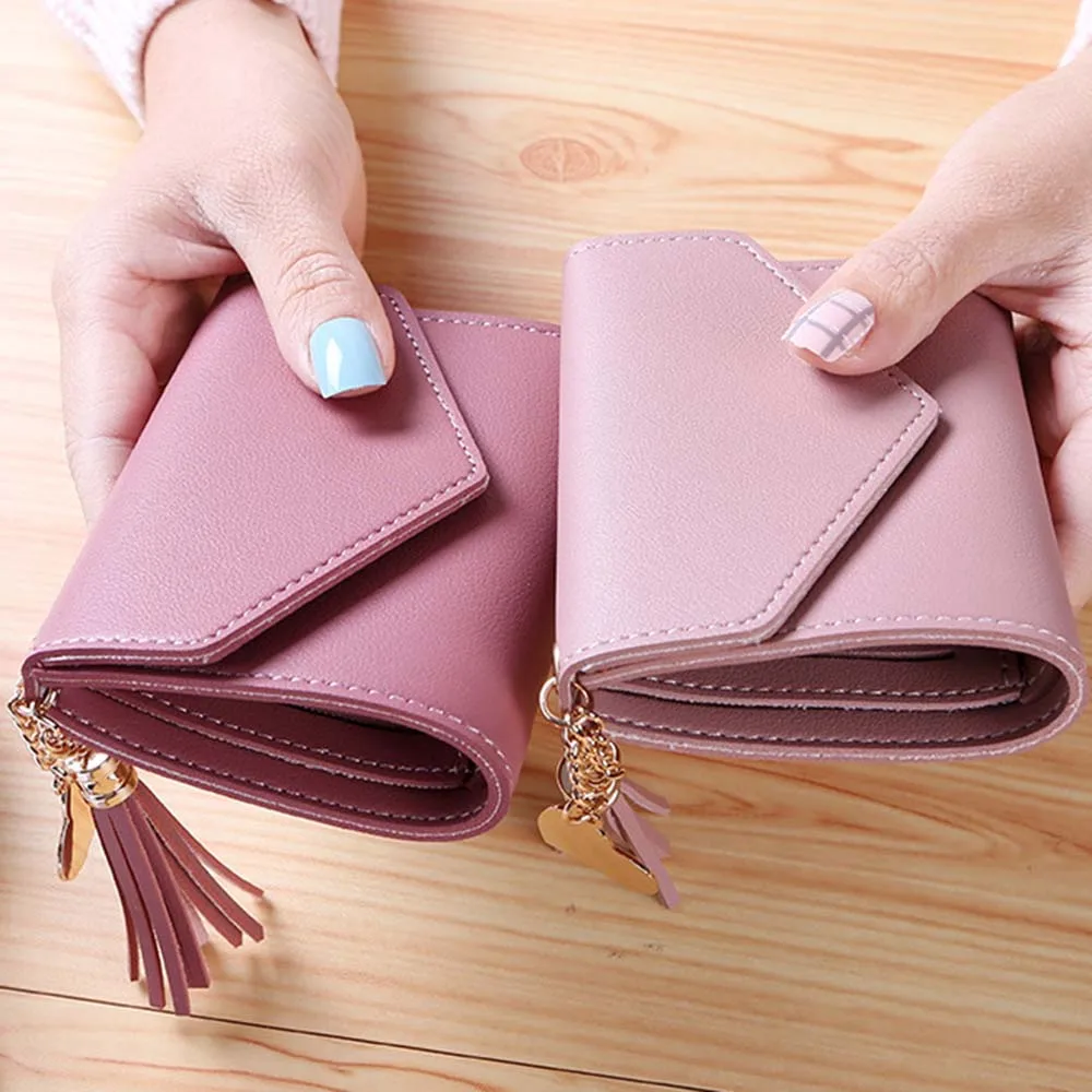 Модные кредитные карты с кисточками женские бумажники роскошные брендовые кожаные короткие кошельки и из