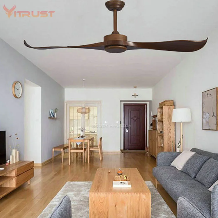 

52-Inch Sleek Contemporary Ceiling Fan Blades No Light Ceiling Fan Brushed Nickel Industrial ceiling fan