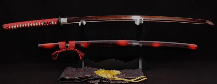 Японский Катана KILL BILL меч черный и красный сложенный стальной полный TANG Blade|blade