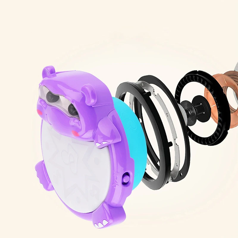 Electric Music Hand Drum Toy Baby Early Education Toys Child DIY Light Pat Drums Cute Hippo Kids Musical Instruments Game Gifts | Игрушки и