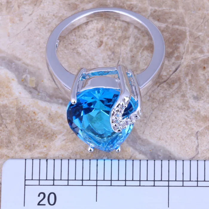 Женское серебряное кольцо с голубым фианитом Размеры 6 / 7 8 9 R0892|ring size|women ringsring size |