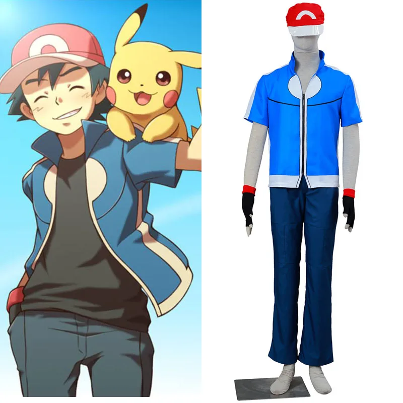 Аниме Мужчины Косплей аthemis Pokemon Ash Кетчум Pocket Monster Katchum косплей костюм для мужчин