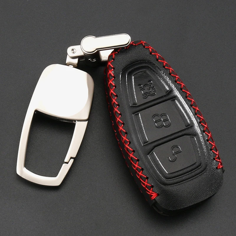 2017 new car key cover case holder leather + alloy For Ford Focus Fiesta Mondeo Ecosport kuga | Автомобили и мотоциклы